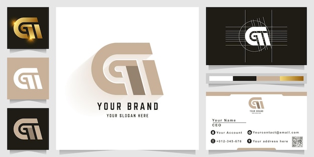 Letter Cm or Gm monogram logo with business card design