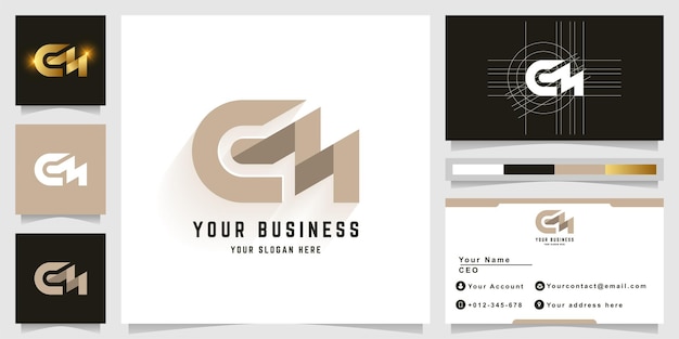 Letter CM or GM monogram logo with business card design