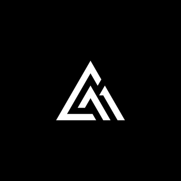 Letter cm initial triangle logo vector.