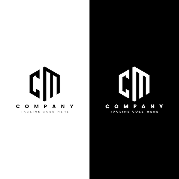 letter cm or mc logo template