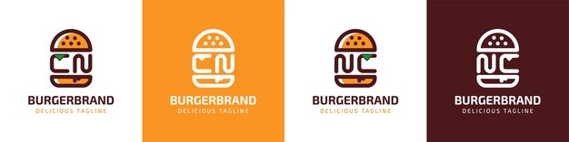 Letter CN and NC Burger Logo suitable for any business related to burger with CN or NC initials