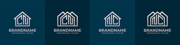 Letter CN and NC Home Logo Set Suitable for any business related to house real estate construction interior with CN or NC initials