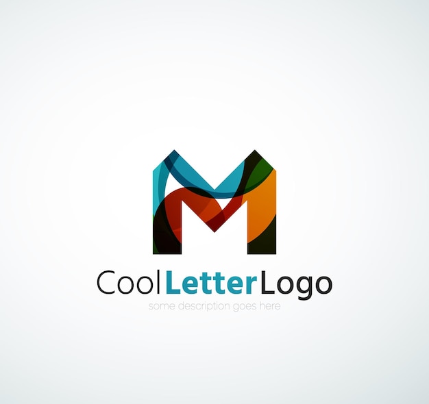 Letter company logo design. Clean modern abstract concept made of overlapping flowing wave shapes