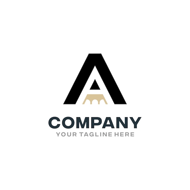 Letter A Company Logo Pencil Write