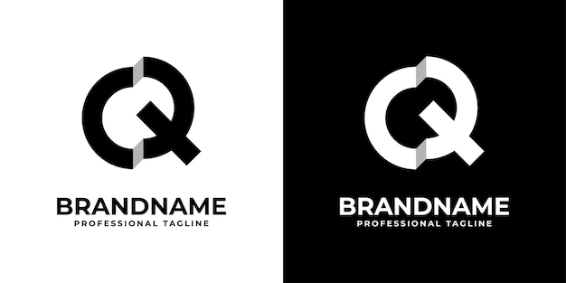 Letter CQ or QC Monogram Logo suitable for any business with QC or CQ initials