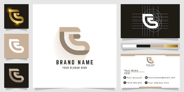 Letter CS or BS monogram logo with business card design