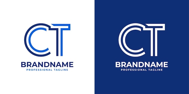 Letter CT Line Monogram Logo suitable for any business with CT or TC initials