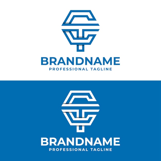 Letter CT or TC Monogram Logo suitable for any business with CT or TC initials