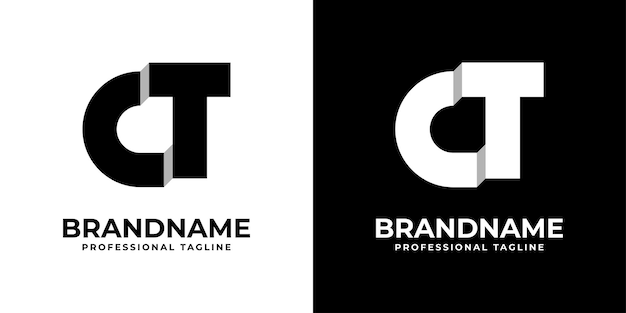 Letter CT or TC Monogram Logo suitable for any business with TC or CT initials