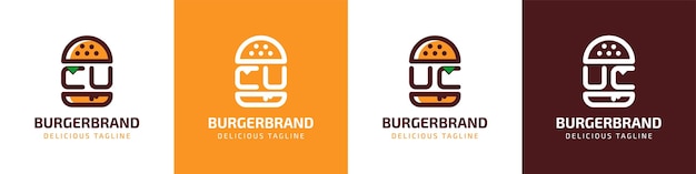 Letter CU and UC Burger Logo suitable for any business related to burger with CU or UC initials