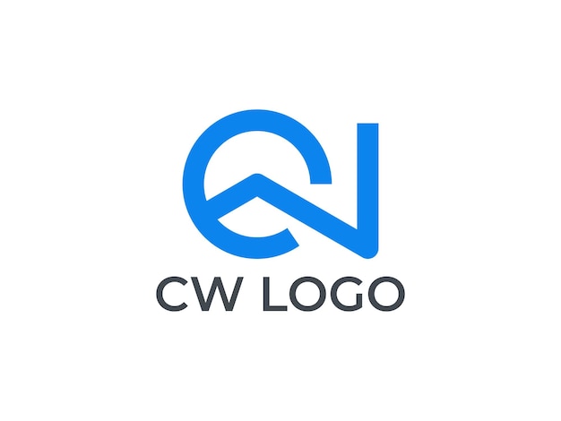 letter cw logo design templates