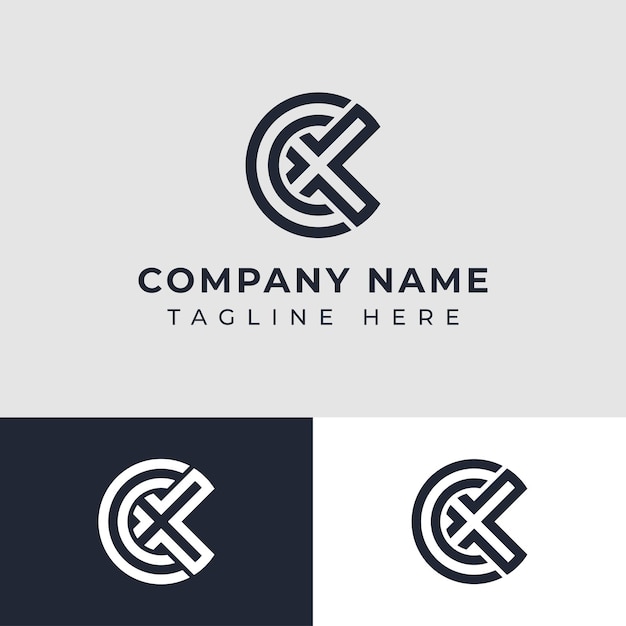 Letter CX or XC Monogram Circle Logo suitable for any business with CX or XC initials