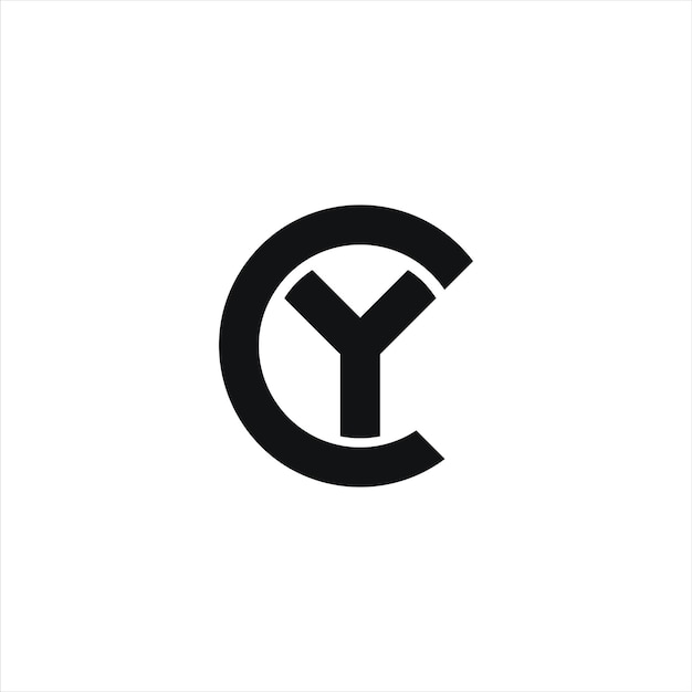 Letter CY or YC logo design template with circle grid