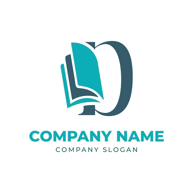 Letter D Book Logo Design Elegant Vector