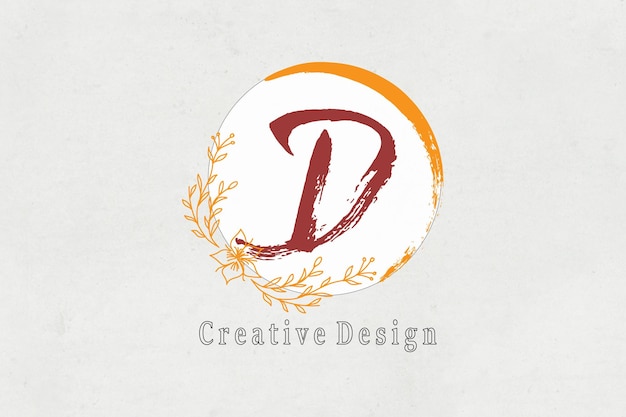 Letter D brush Beautiful modern logo idea logo design inspiration vector illustration template