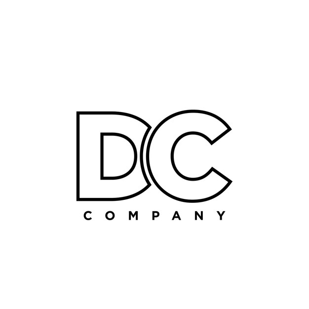 Vector letter d and c dc logo design template minimal monogram initial based logotype