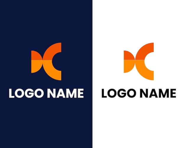 letter d and c mark logo design template