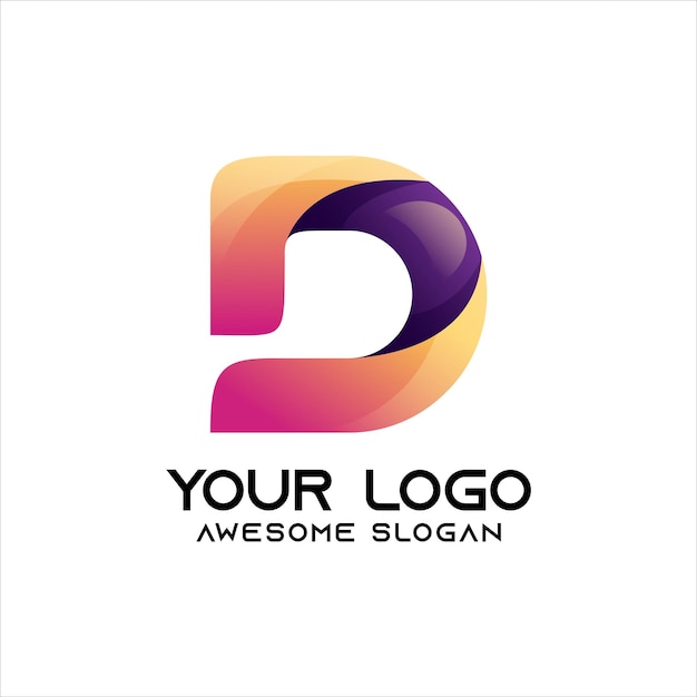 Letter d colorful logo gradient colorful