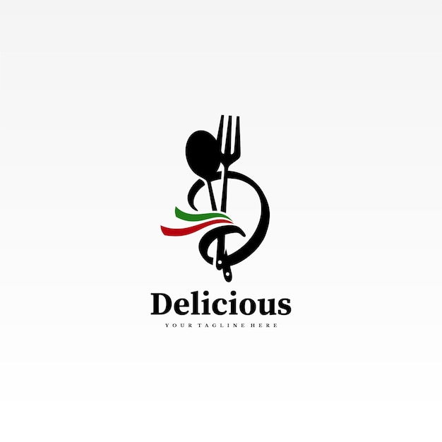 Letter D delicious logo premium vector