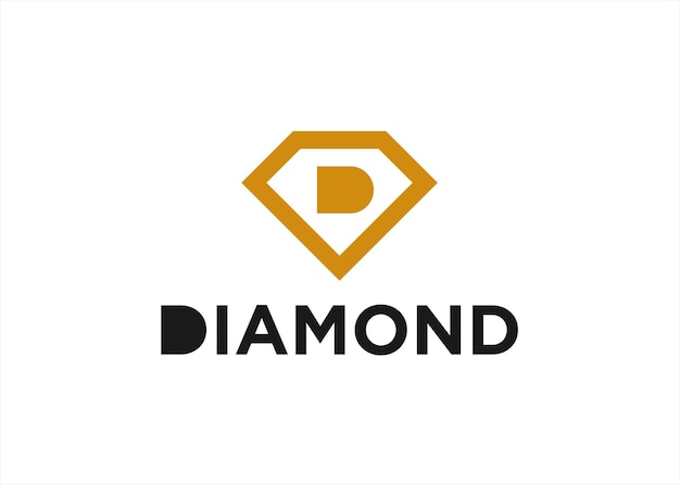 letter d diamond logo design vector illustration