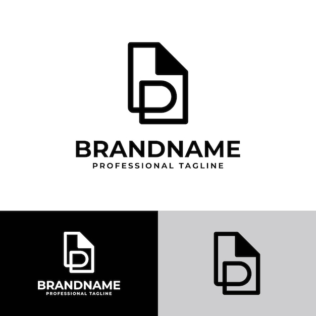 Letter D Document Logo suitable for business related to document or paper with D initial