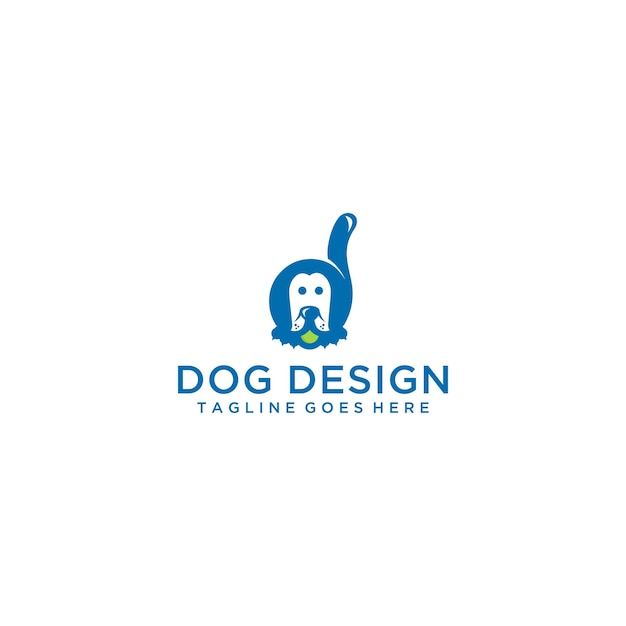 letter d dog creative logo sign design