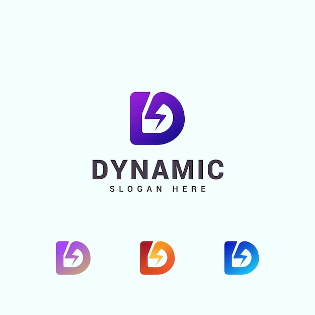 Letter D dynamic spark logo