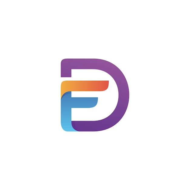 Letter d and f logo design