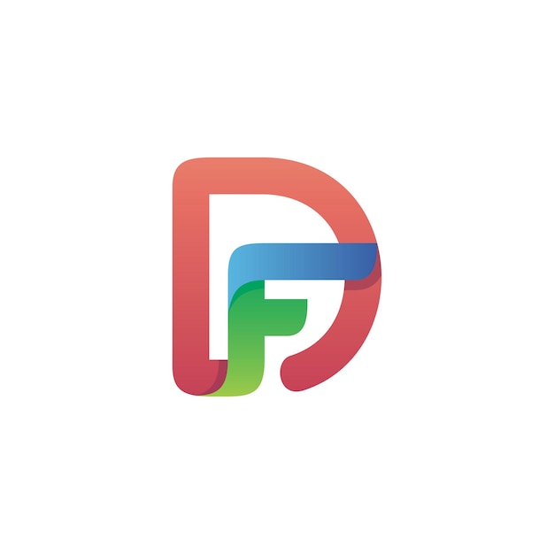 Letter d and f logo design