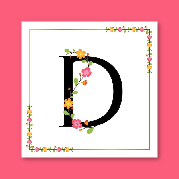 Letter D Floral decorative feminine logo