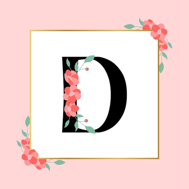 Letter D floral Feminine Logo