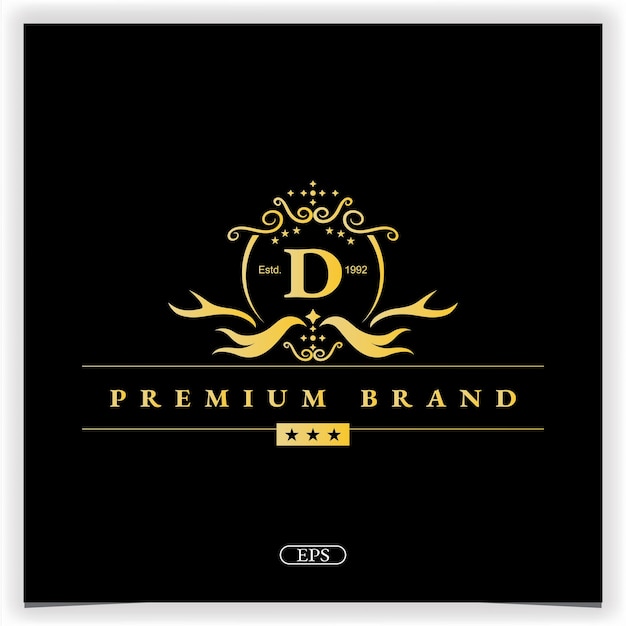 Letter D golden logo premium elegant template vector eps 10