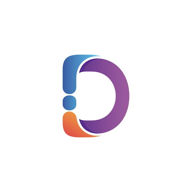 Letter d gradient logo design