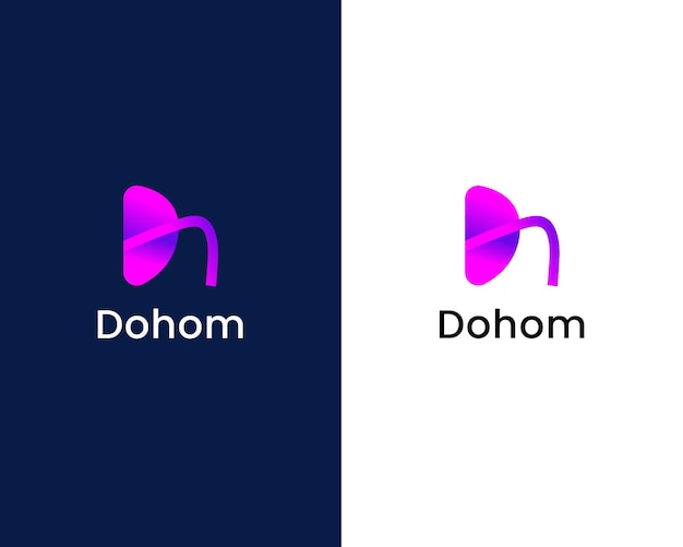 letter d and h logo design template