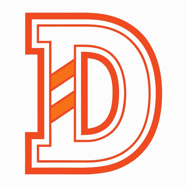 Letter D line art logo design vector art and illustration