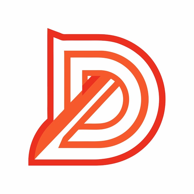 Letter D line art logo design vector art and illustration