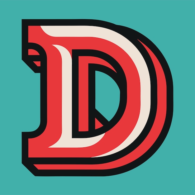 Letter D line art logo design vector art and illustration