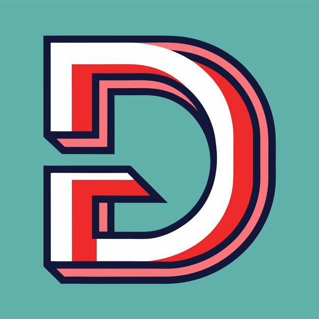 Letter D line art logo design vector art and illustration