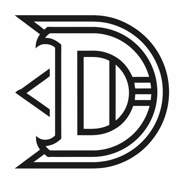 Vector letter d line art logo design vector art and illustration