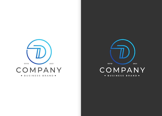 Letter D logo design with circle shape