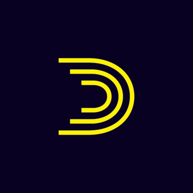 Letter D logo monogram Creative line art design