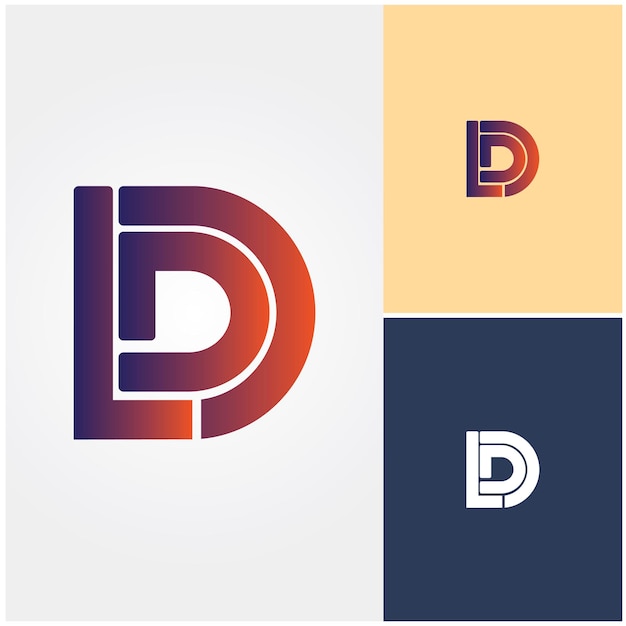 A letter d logo with a blue and yellow background