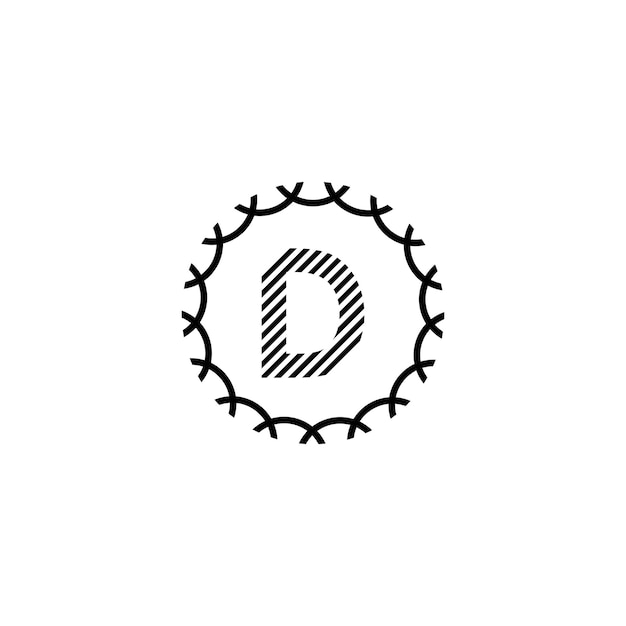 Letter d minimalist logo design with circle shape