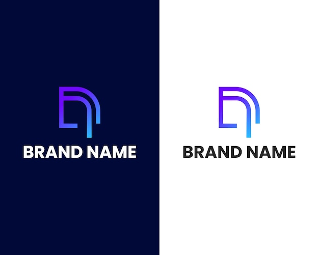 letter d and p modern logo design template