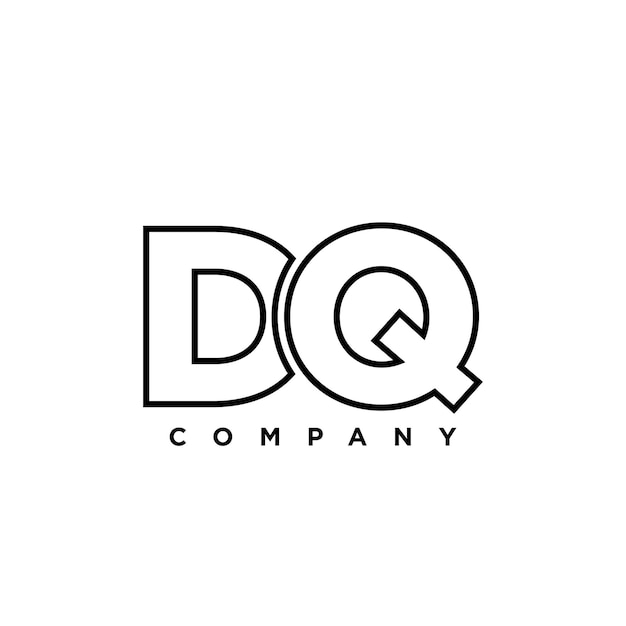 Letter D and Q DQ logo design template Minimal monogram initial based logotype