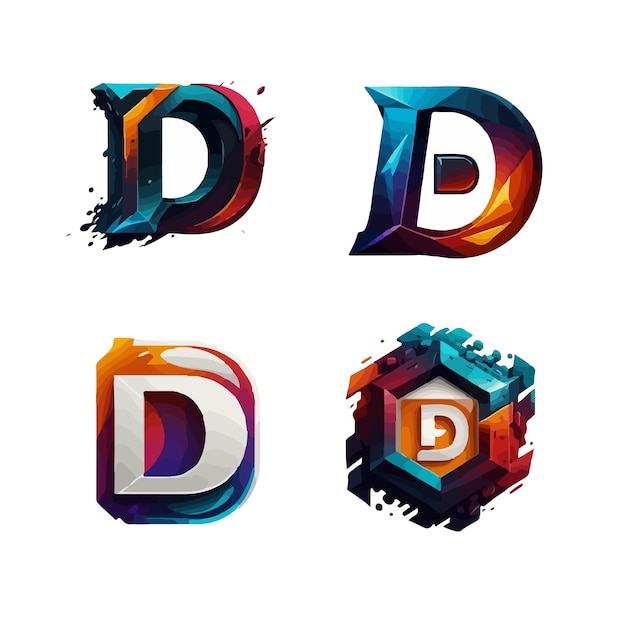 letter D vector logo on white background