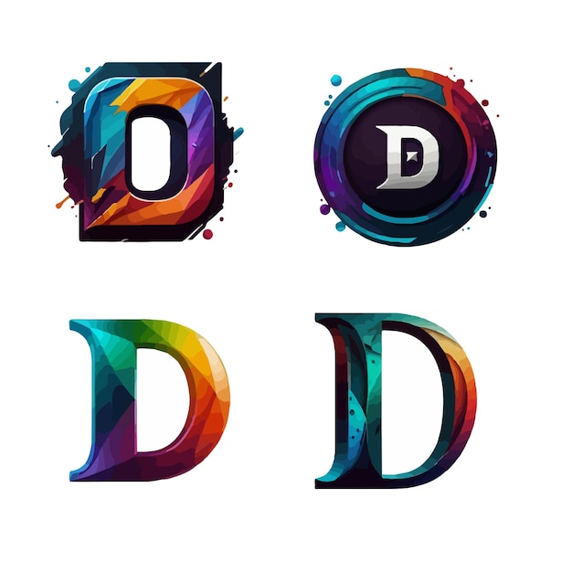 letter D vector logo on white background