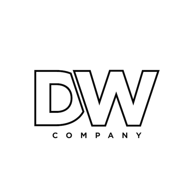 Letter D and W DW logo design template Minimal monogram initial based logotype