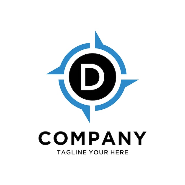 letter D with Creative Compass Concept Logo Design Template Compass logo sign symbol