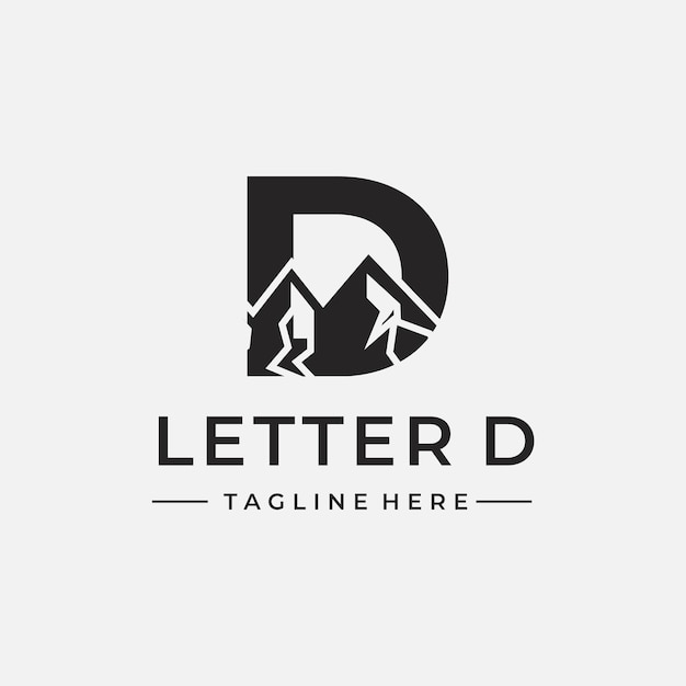 letter D with mountain logo inspiration